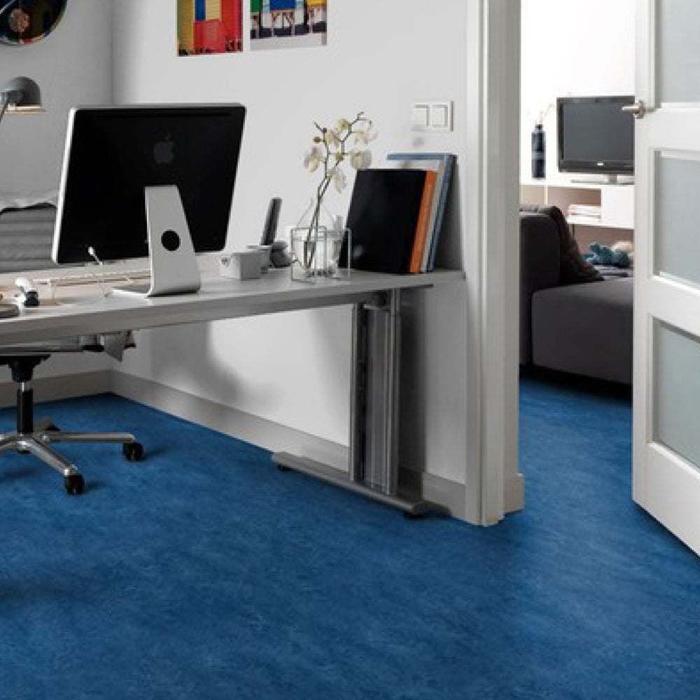 Blue Linoleum Office Tiles