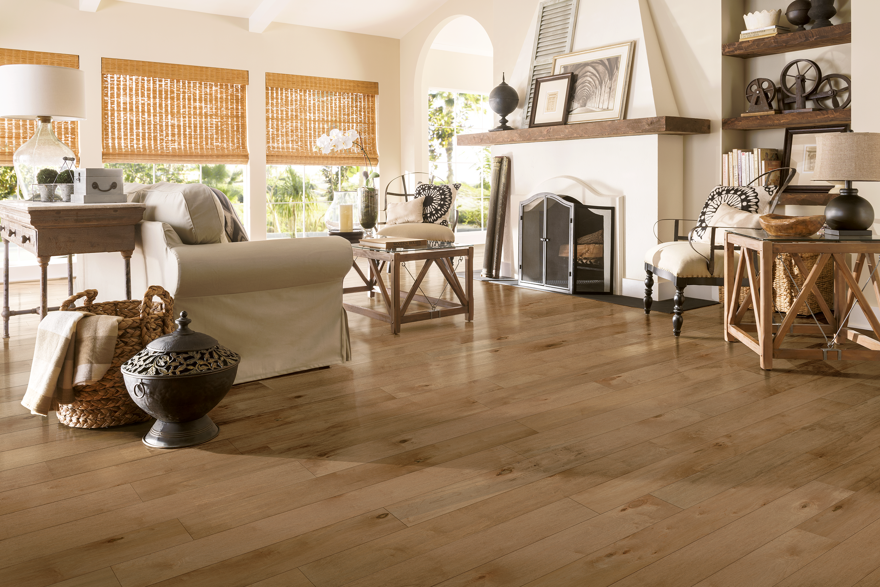 Bruce Early Canterbury Collection EMEC72L02SEE Tudor Tan 6.5 inch x 10-48 inch Maple Engineered Hardwood Flooring (39.5 SF/Box)