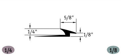 Tarkett / Johnsonite SLT-XX-A Slim Line Transition 1/4" to 1/8" 300' LF/Box (25 pieces per box)