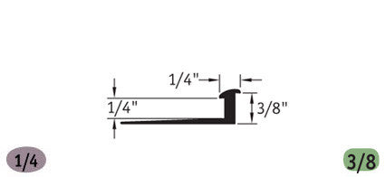 Tarkett / Johnsonite SLT-XX-F Slim Line Transition 1/4" to 3/8" 300' LF/Box (25 pieces per box)