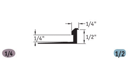 Tarkett / Johnsonite SLT-XX-G Slim Line Transition 1/4" to 1/2" 300' LF/Box (25 pieces per box)