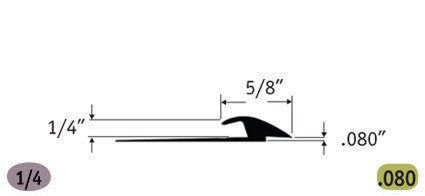 Tarkett / Johnsonite SLT-XX-H Slim Line Transition 1/4" to .080" 300' LF/Box (25 pieces per box)