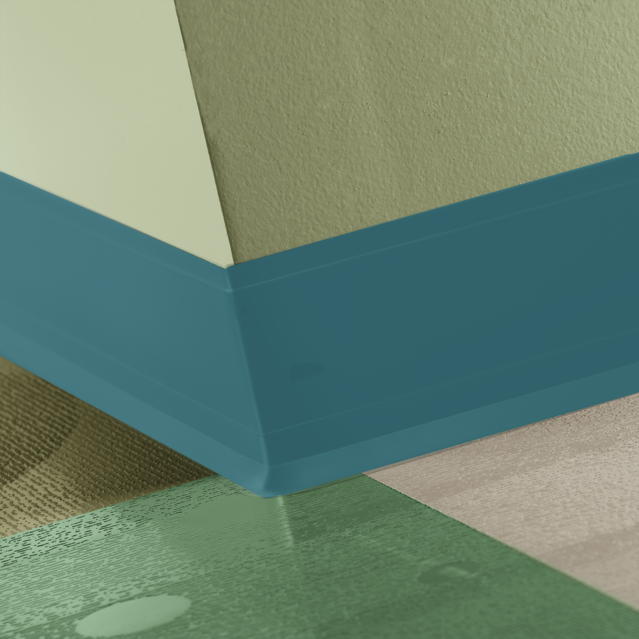 Tarkett / Johnsonite Perceptions Contour Base 4 1/4" VM5 Dream Teal 4.25" x 120' by 0.125" (120 LF/Box) Cove (with Toe)