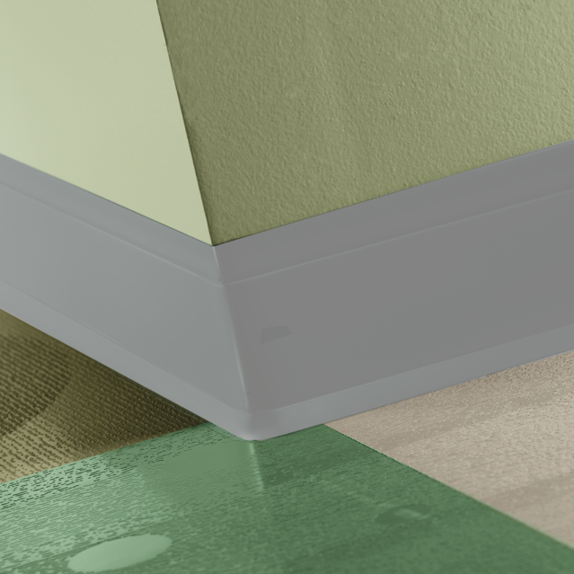 Tarkett / Johnsonite Perceptions Flex Base 4 1/4" TA5 Colonial Grey 4.25" x 120' by 0.125" (120 LF/Box) Cove (with Toe)