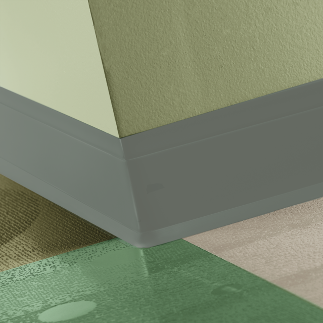 Tarkett / Johnsonite Perceptions Flex Base 4 1/4" VM4 Green Smoke 4.25" x 120' by 0.125" (120 LF/Box) Cove (with Toe)