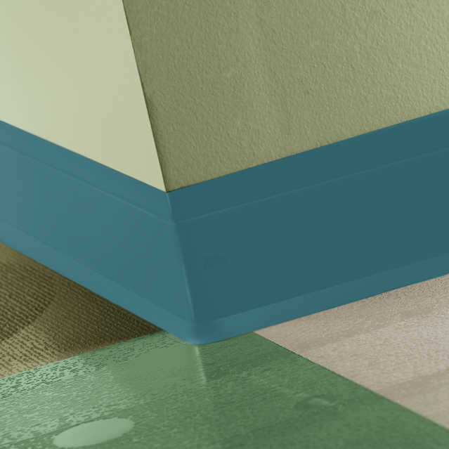 Tarkett / Johnsonite Perceptions Flex Base 4 1/4" VM5 Dream Teal 4.25" x 120' by 0.125" (120 LF/Box) Cove (with Toe)