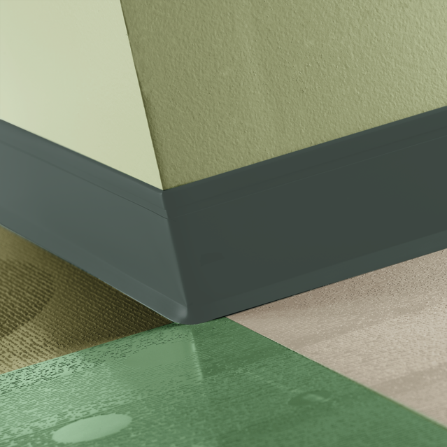 Tarkett / Johnsonite Perceptions Recess Toeless Base 4 1/4" 86 Hunter Green 4.25" x 120' by 0.125" (120 LF/Box) Straight (Toeless)