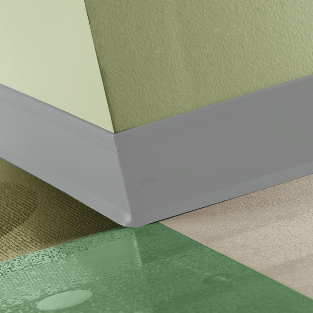 Tarkett / Johnsonite Perceptions Recess Toe Base 4 1/4" TA5 Colonial Grey 4.25" x 120' by 0.125" (120 LF/Box) Cove (with Toe)