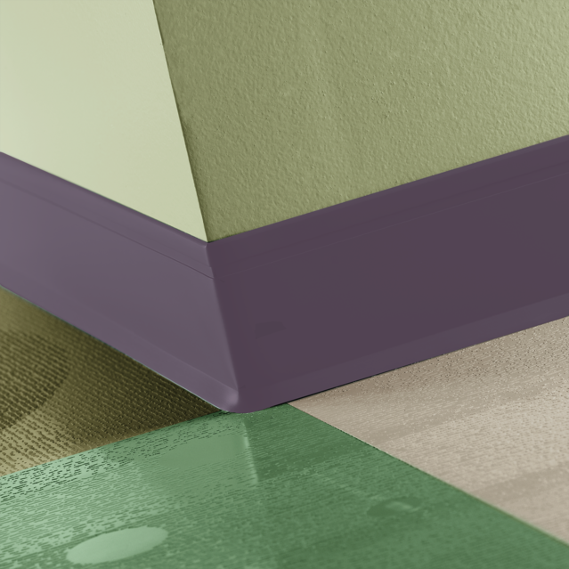 Tarkett / Johnsonite Perceptions Recess Toe Base 4 1/4" VM2 Shoreline Purple 4.25" x 120' by 0.125" (120 LF/Box) Cove (with Toe)