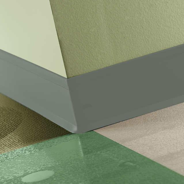 Tarkett / Johnsonite Perceptions Recess Toe Base 4 1/4" VM4 Green Smoke 4.25" x 120' by 0.125" (120 LF/Box) Cove (with Toe)