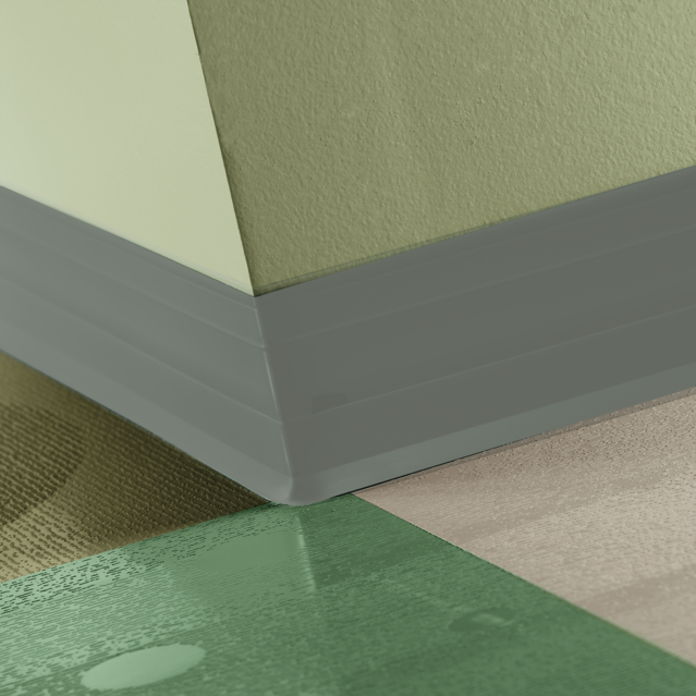 Tarkett / Johnsonite Perceptions Royale Base 4 1/4" VM4 Green Smoke 4.25" x 120' by 0.125" (120 LF/Box) Cove (with Toe)